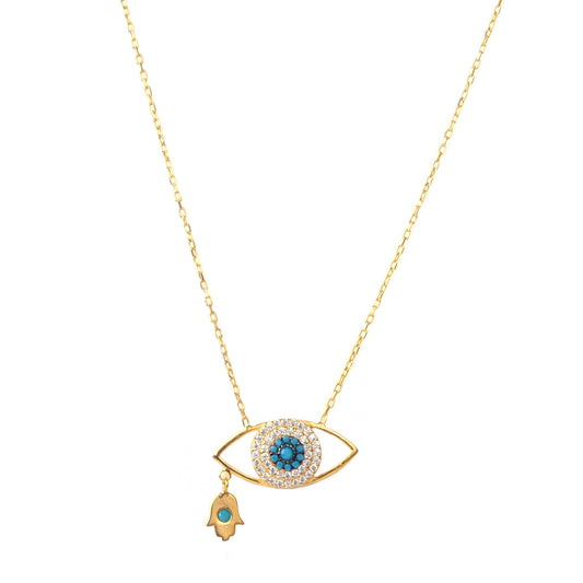 Glitzy evil eye necklace