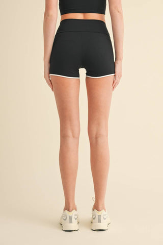 High-Waisted Contrast Shorts - Verte Boutique