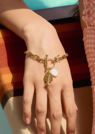 Fishbone Shell Chain Bracelet - Verte Boutique