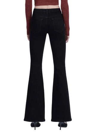 Noir Sculpt Mid - Rise Seamless Waistband Flare Jeans (33" Inseam) - Verte Boutique