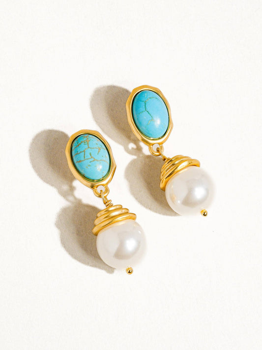 Stone & Pearl Earring