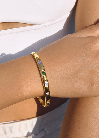 Non - Tarnish Multicolor CZ Bangle - Verte Boutique