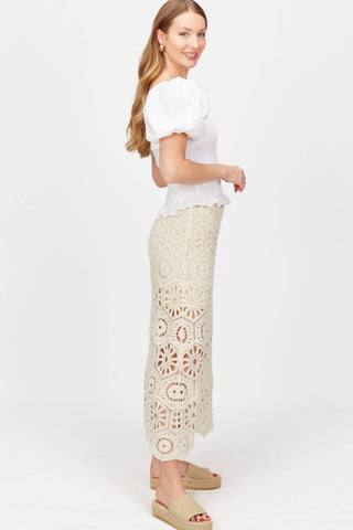 Boho Luxe Cream Crochet Maxi Skirt - Verte Boutique