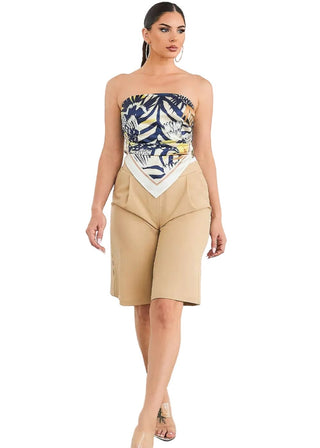 Satin Scarf Tube Top - Verte Boutique