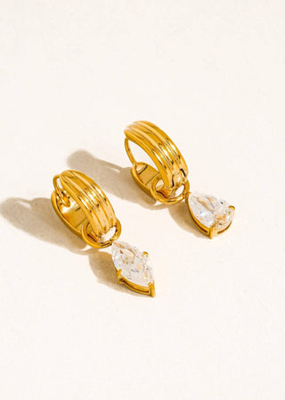 Teardrop CZ Mismatch Earrings - Verte Boutique