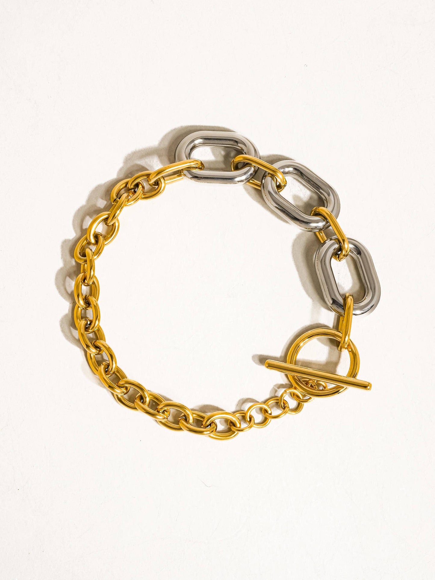 Mixed Metal Multi Chain Bracelet