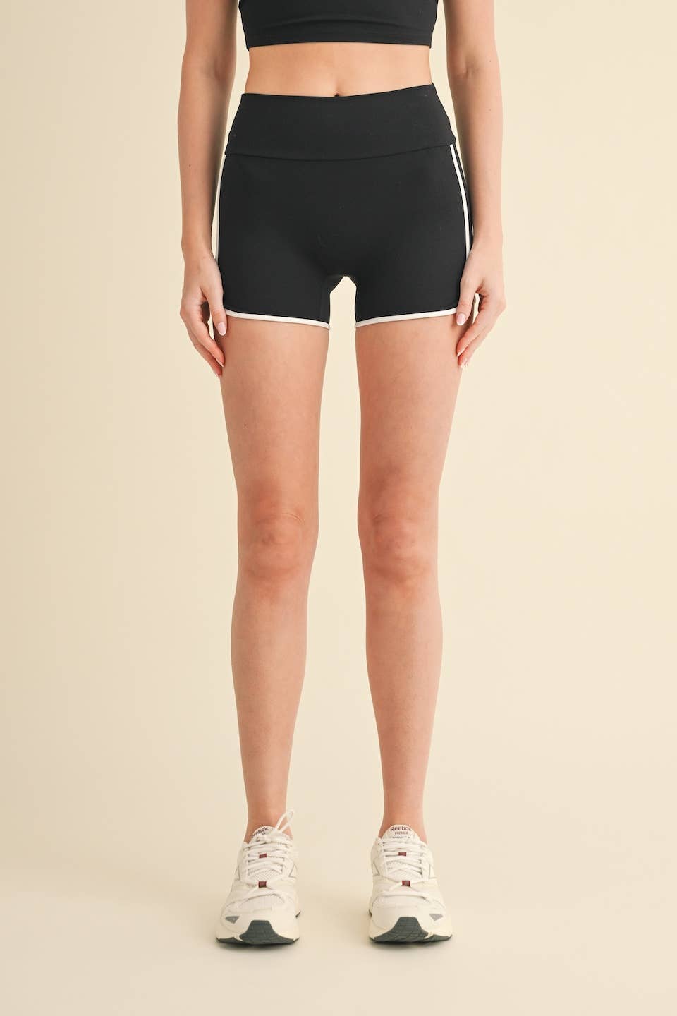 High-Waisted Contrast Shorts