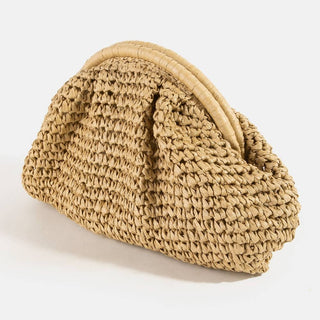 Boho Straw Weave Chain Strap Shoulder Bag - Verte Boutique