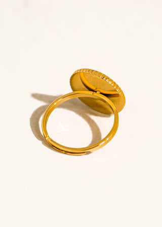 Gold Non - Tarnish Black Onyx Ring - Verte Boutique