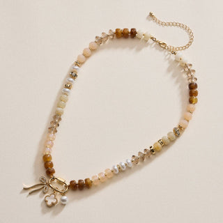 Glass Bead Necklace | Trio of Charms - Verte Boutique