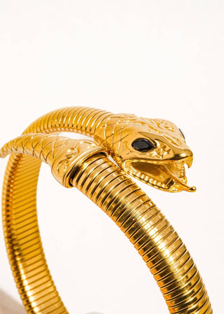 Gold Non - Tarnish Serpent Bangle - Verte Boutique