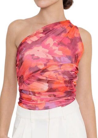 Abstract Floral One Shoulder Bodysuit - Verte Boutique