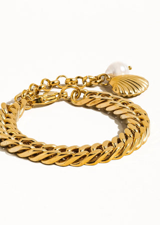 Shell Pearl Chain Bracelet - Verte Boutique
