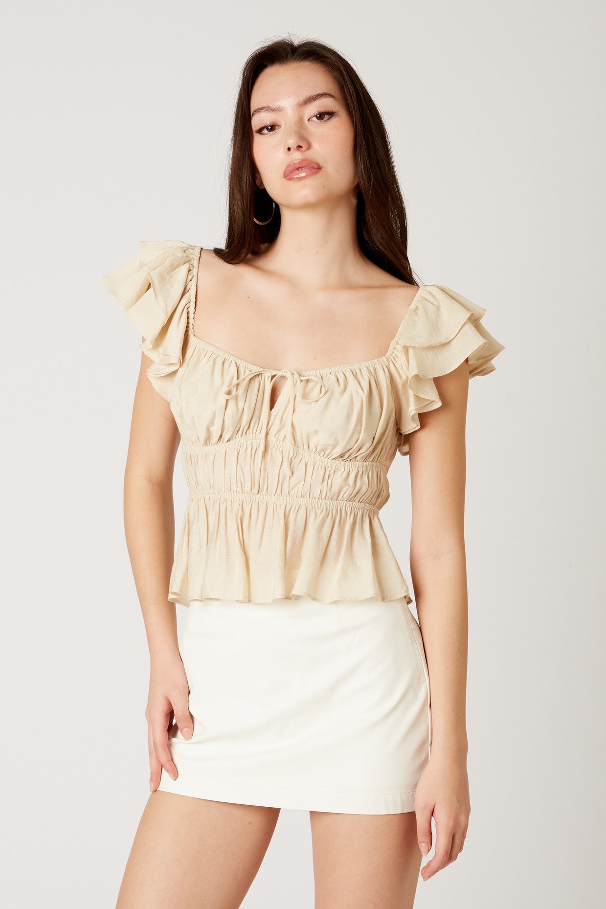 Gauze Ruffle Top