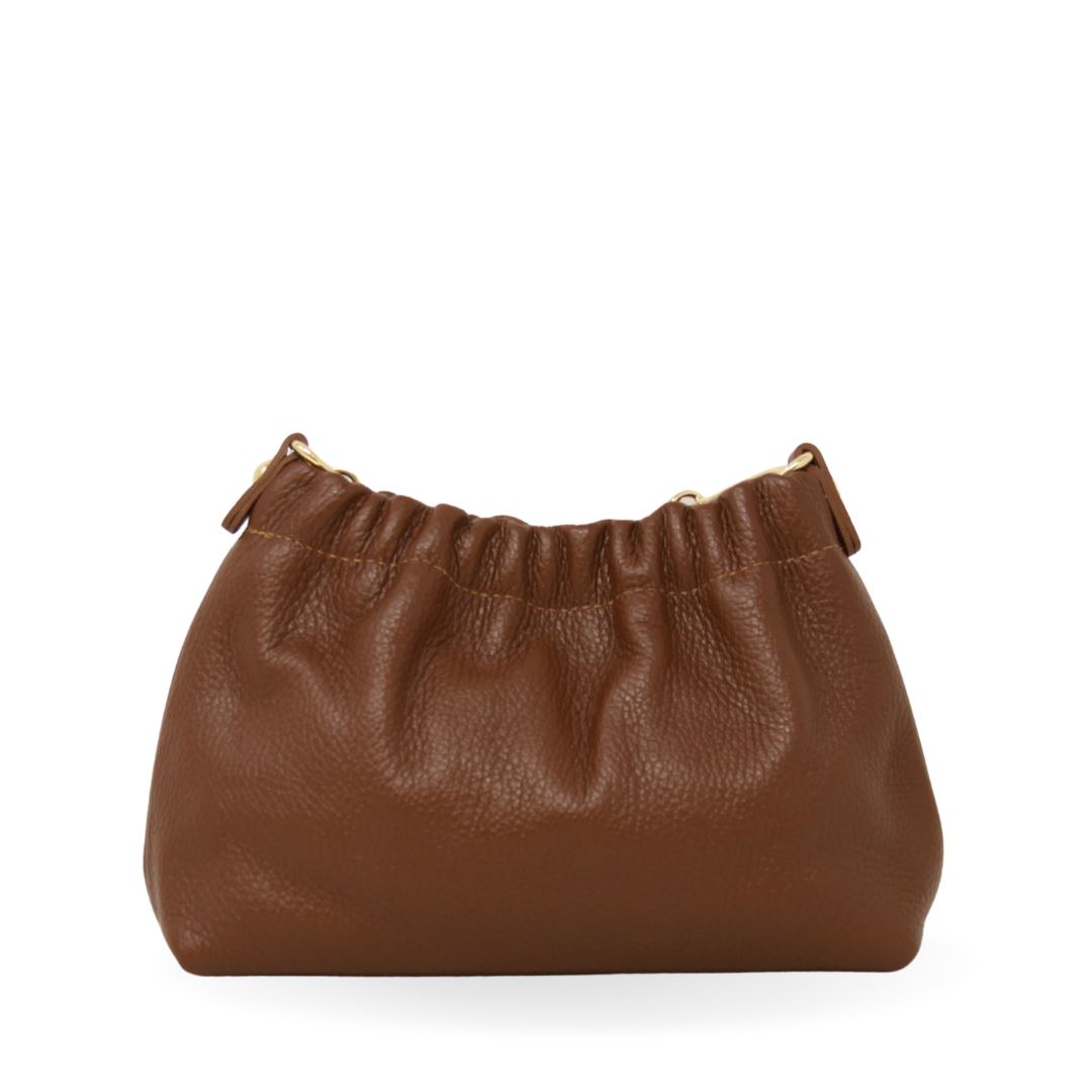 Italian Leather Ruched Clutch