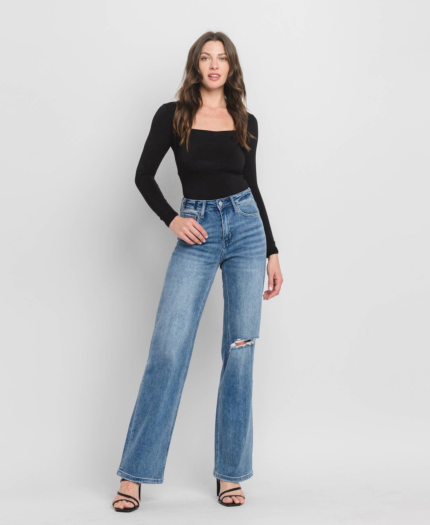 90's Vintage Super High Rise Flare Jeans