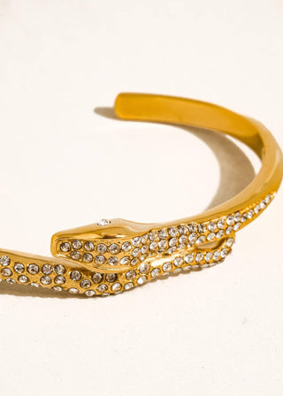 Estiva 18K Gold Serpent Bracelet – Non - Tarnish CZ Snake Bangle - Verte Boutique