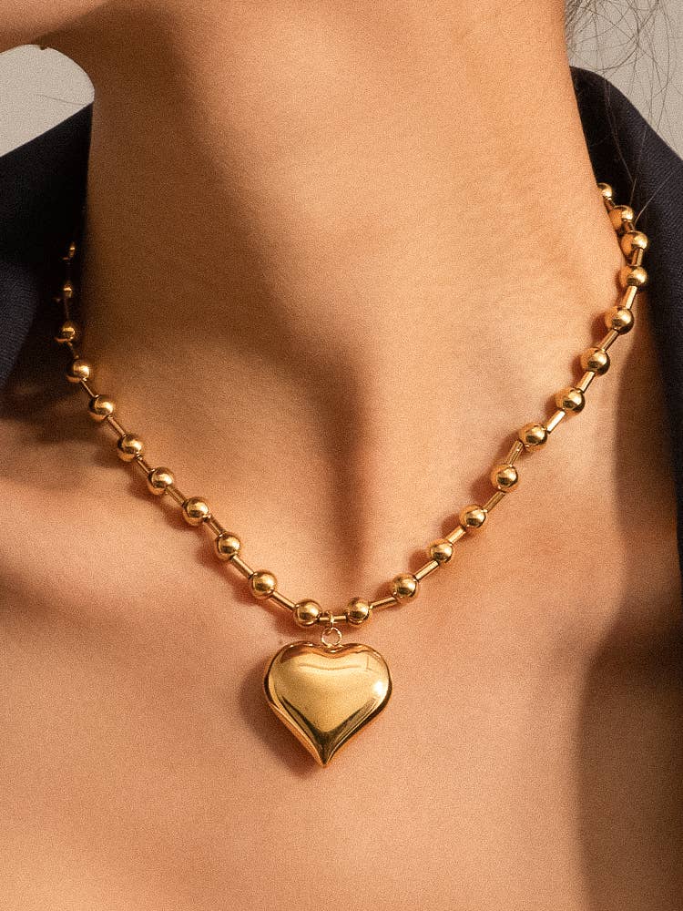 Large Heart Chain Necklace