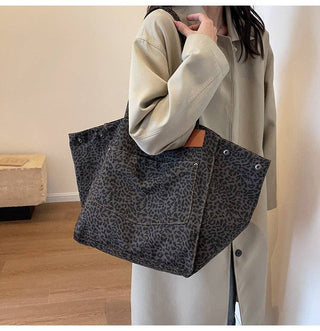 Leopard Print Oversized Tote Bag - Verte Boutique