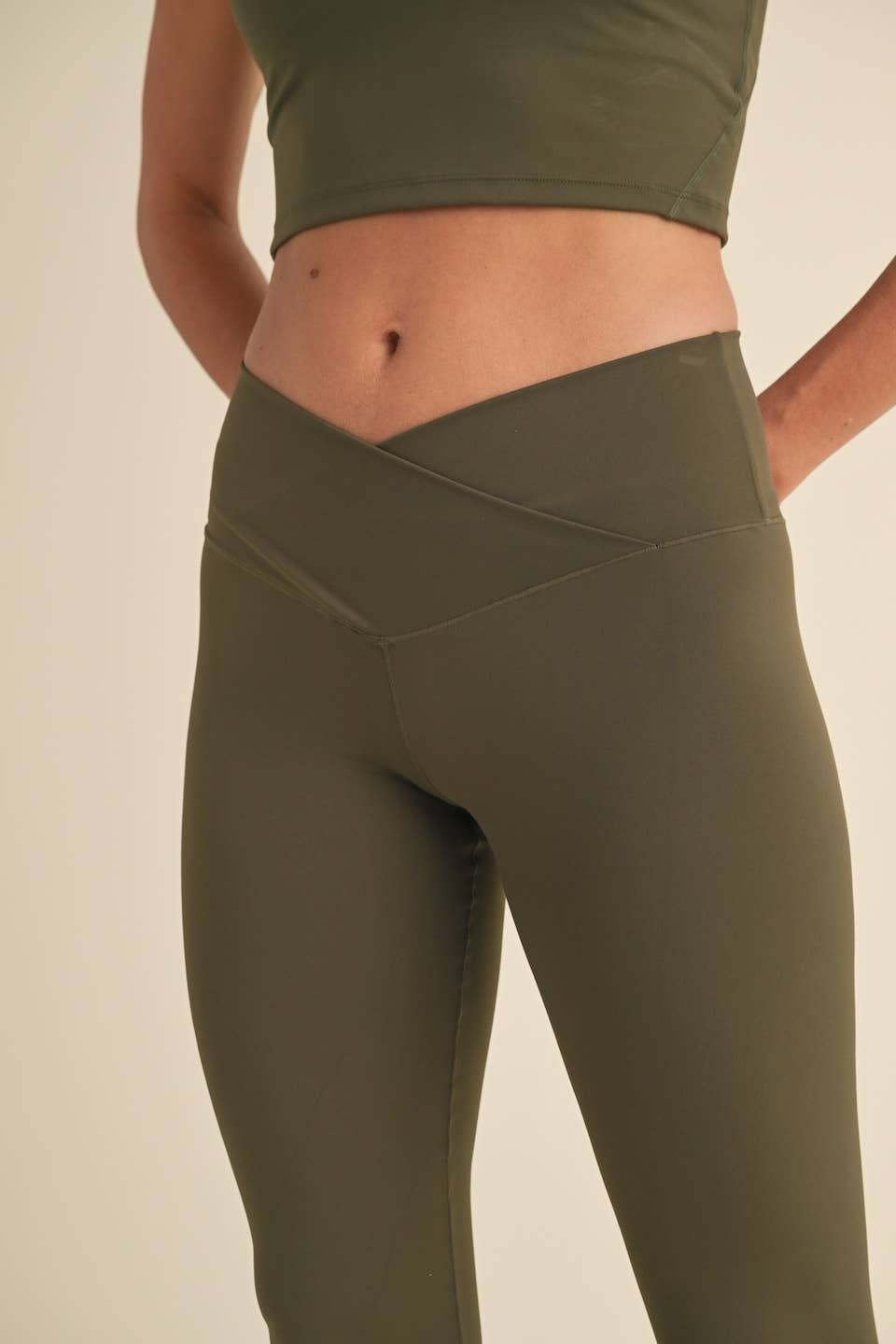 High Waist Crossover Flare Legging