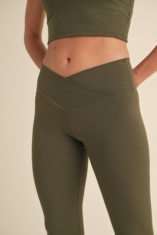 High Waist Crossover Flare Legging - Verte Boutique