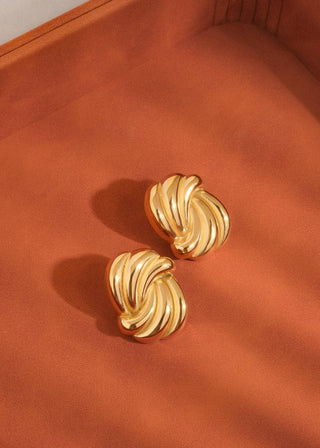 Wavy Rectangular Studs - Verte Boutique
