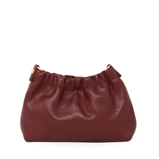 Italian Leather Ruched Clutch