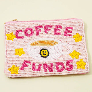 Coffee Funds Seed Beaded Coin Purse - Verte Boutique