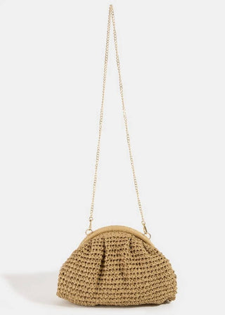 Boho Straw Weave Chain Strap Shoulder Bag - Verte Boutique