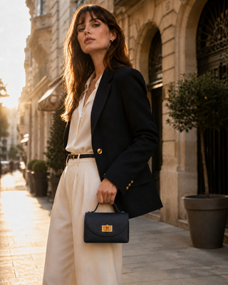 Italian Leather Mini Flap Crossbody Bag