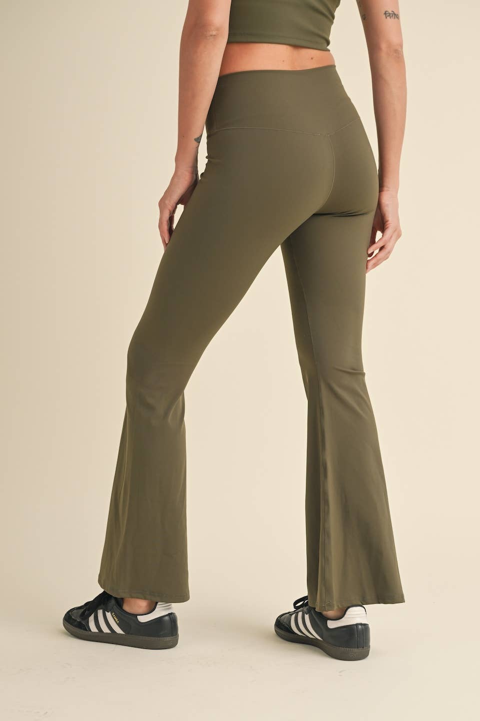 High Waist Crossover Flare Legging