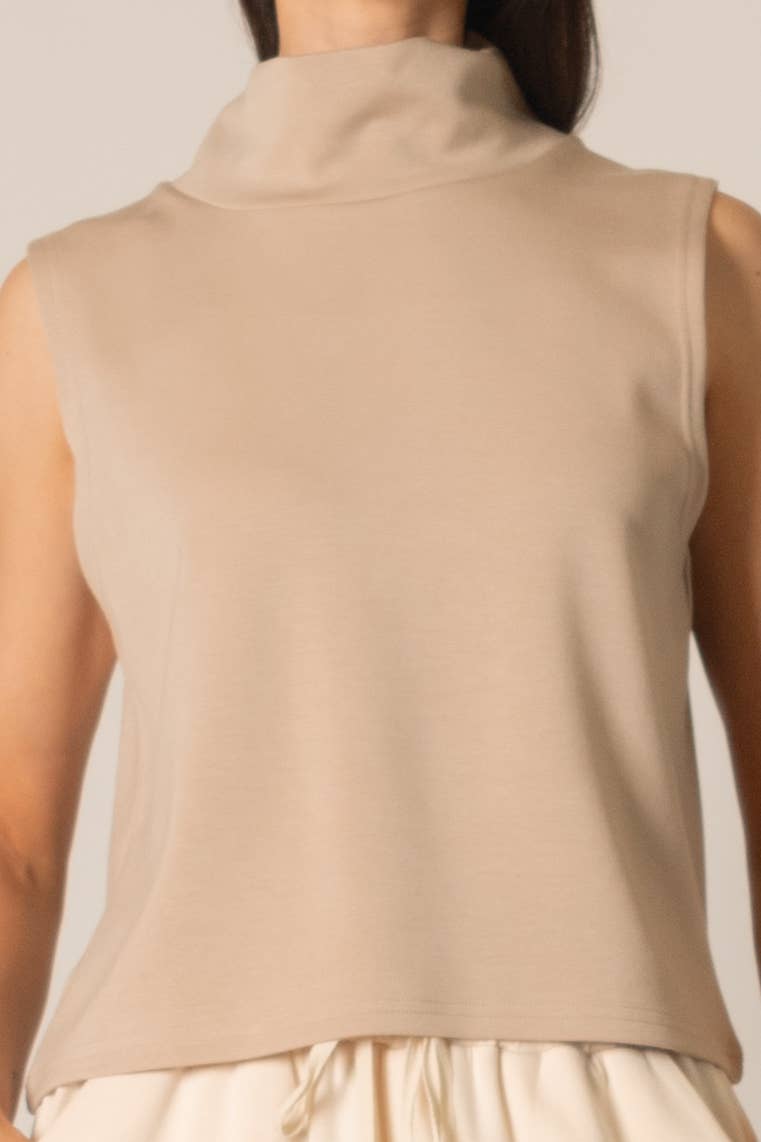 Butter Modal Mock Neck Sleeveless Top