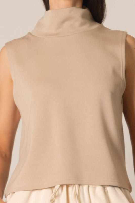 Butter Modal Mock Neck Sleeveless Top