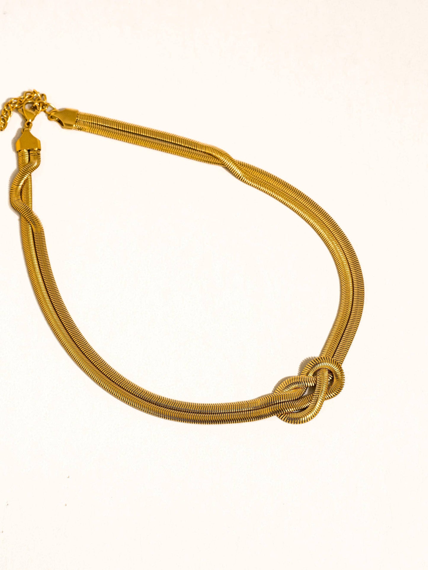 Gold Non-Tarnish Statement Knot Necklace