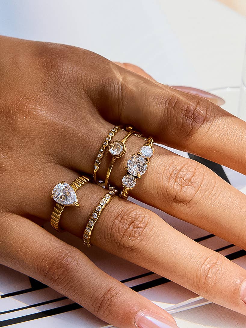 Non-Tarnish Thin CZ Band