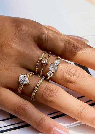 Non - Tarnish Thin CZ Band - Verte Boutique