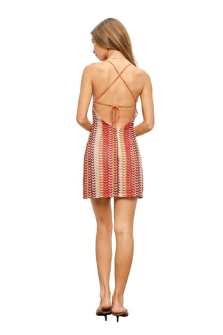 Sunset Horizon Multicolor Tie-Back Mini Dress - Verte Boutique