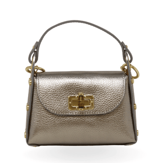 Mini Italian Leather Crossbody Bag with Bamboo Clasp - Verte Boutique