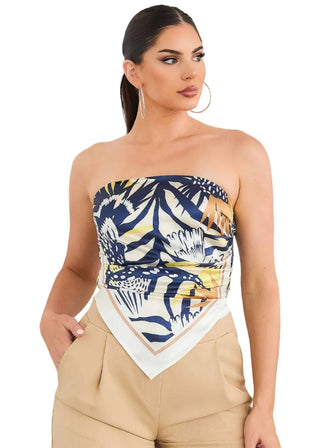 Satin Scarf Tube Top - Verte Boutique