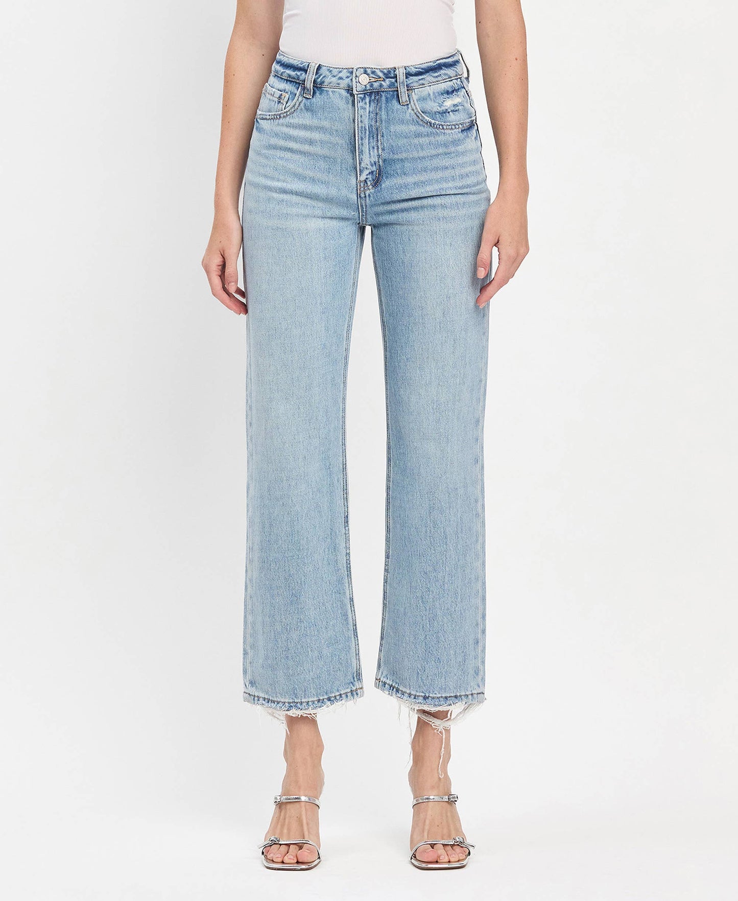 High Rise Slim Wide Jeans