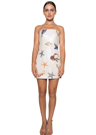 Malibu Tropical Sequin Strapless Mini Dress - Verte Boutique