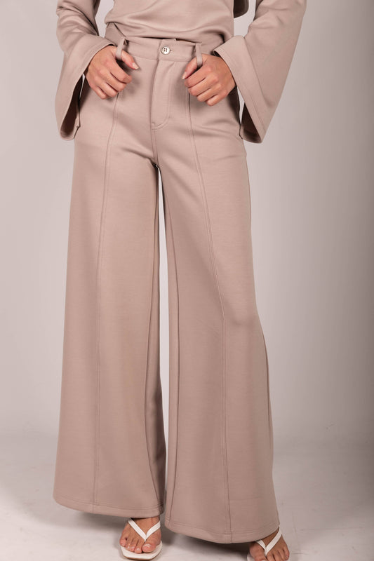 Butter Modal Pleated Wide Leg Trousers