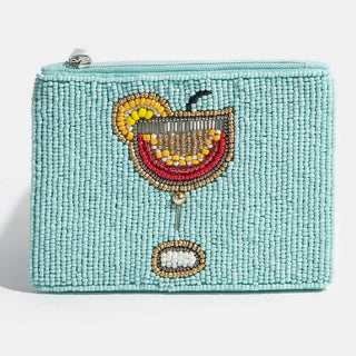 Hand - Beaded Margarita Cocktail Coin Purse - Verte Boutique