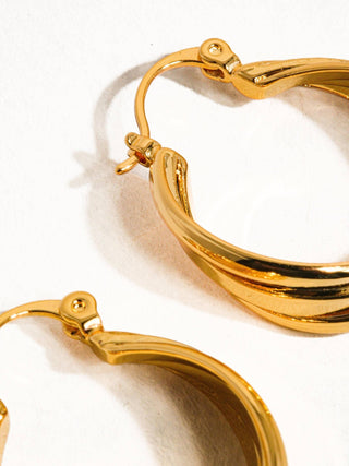 Gold Twisted Hoop Earring - Verte Boutique