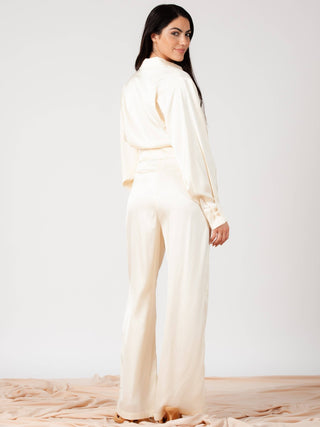 Satin Button Down Blouse - Verte Boutique