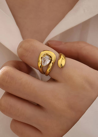 Gold Non - Tarnish Wrap CZ Ring - Verte Boutique
