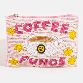 Coffee Funds Seed Beaded Coin Purse - Verte Boutique