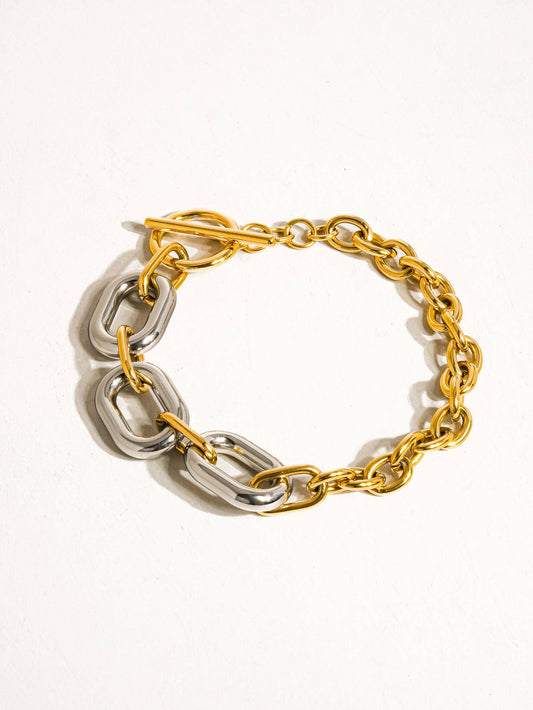 Mixed Metal Multi Chain Bracelet