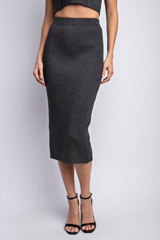Lightweight Sweater Midi Skirt - Verte Boutique