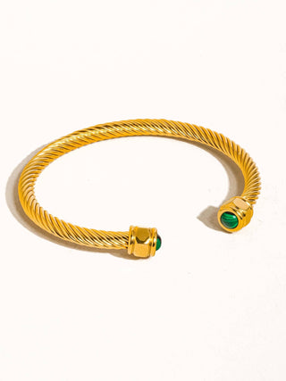 Stone Braided Bangle - Verte Boutique